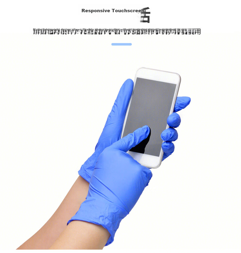 Usjing Disposable Nitrile Gloves 100pcs/Box Large Size Food Grade Black Pull-Out Gloves 9