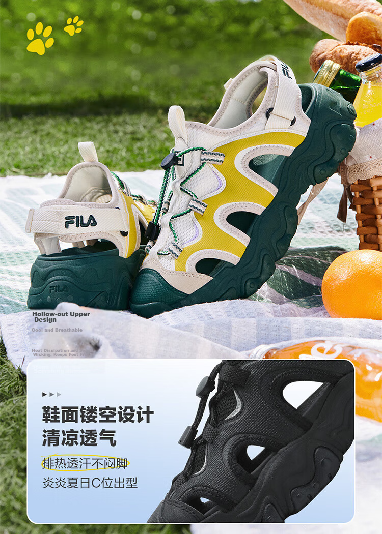 FILA Cat Paw 5 Women's Summer Casual Sandals Beach Mary Jane Shoes 6