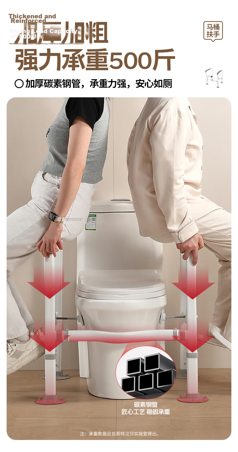 Interhasa! Toilet Grab Bar Elderly Bathroom Handrail Anti-Slip Toilet Support Assist G9066 8