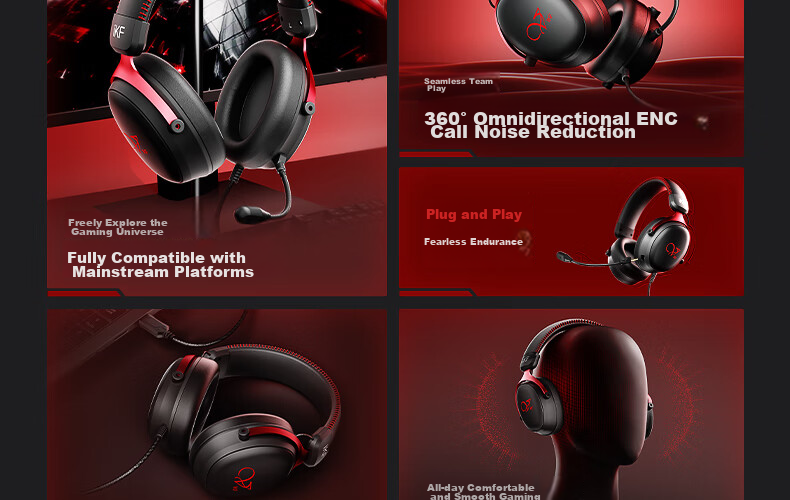 IKF V11 S USB Wired Gaming Headset Over-Ear Esports Headphones Wired Microphone 7.1 Surround Sound FPS Positional Audio Valorant Delta Smoke Gray 8