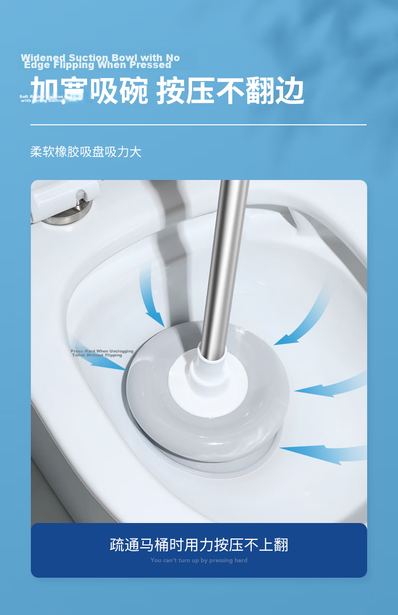 LYNN Toilet Plunger Toilet Sucker Plunger Toilet Dredge Tool Toilet Drain Opener Toilet Plunger Unblocker 8
