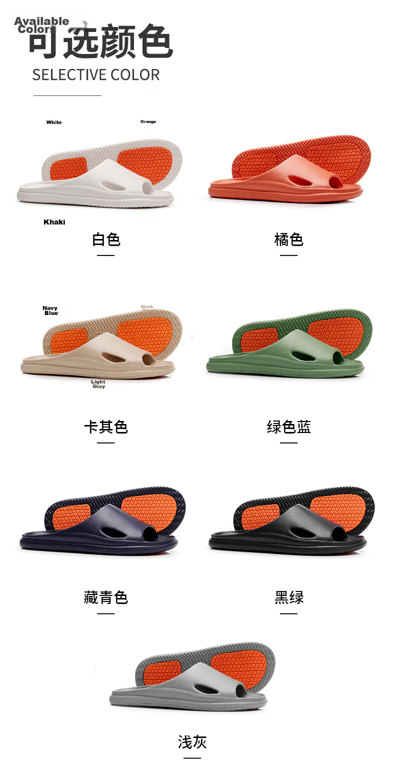 XGGC Non-Slip Slippers, Summer Unisex, Home Indoor Soft Sole, Bathroom Shower Anti-Fall, Maternity Sandals, Black, Size 40-41 9