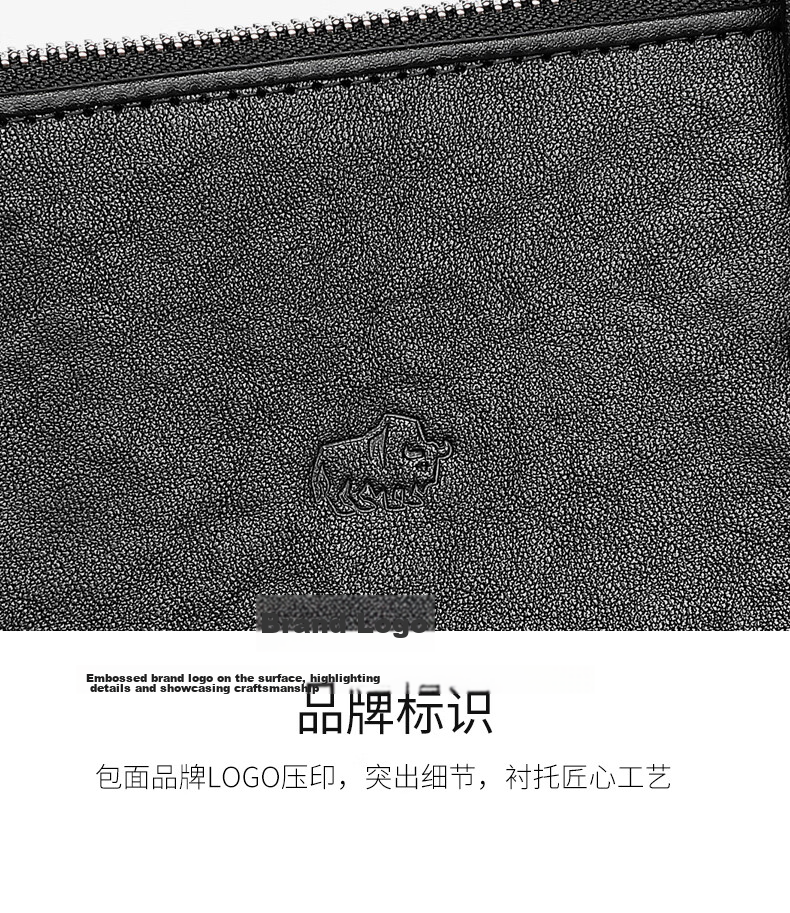 American Bison Men's Genuine Leather Business Briefcase Horizontal Casual Laptop Bag Birthday Gift 14
