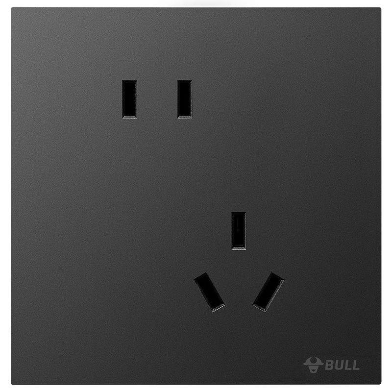 BULL Switch Socket G57 Ultra-thin Butterfly Series 10A Angled Five-hole Socket Large Panel G57Z223A Ink Cloud Gray