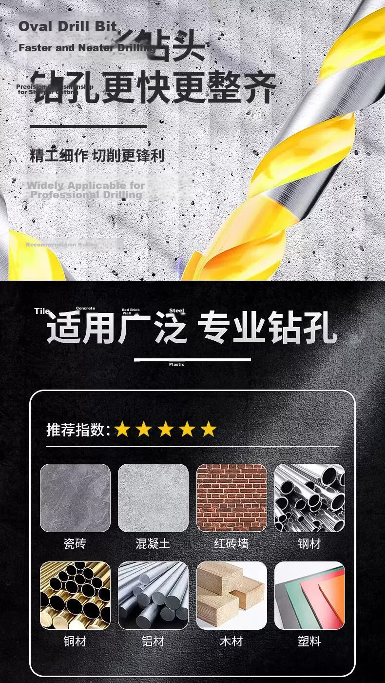 Fang Da Wang Multifunctional Triangular Drill Bit Sharp Cutting Edge Fast Drilling Smooth Hole No Chipping [10mm] 4