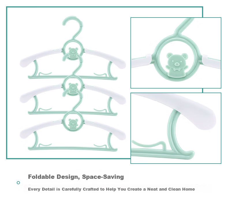 Miaomei Foldable Clothes Hangers, Set of 2, Portable Five-Hole Folding Hangers for Travel And Hotel Use, Drying Hanger Essential 7