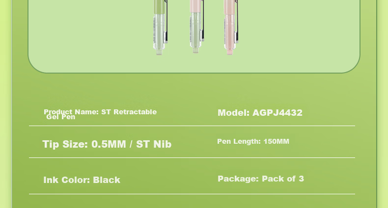 MASMARCU Morning Light Stationery ProfutureLab Silent Forest Low Center of Gravity Black 0.5mm ST Gel Pen High-Value Quick-Dry Smooth Writing Exam Pen 1 Random Pack AGPJ4432-A 27