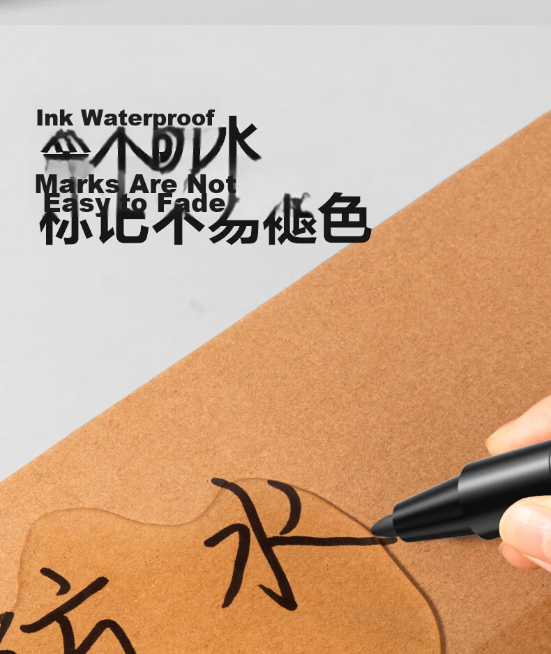Deli Blue Oil-Based Waterproof Thick-Tip Marker Pen, Logistics Large-Tip Pen, Signature Pen, Marker Pen, Conference Office Supplies, 10 Pcs/box, S550 2