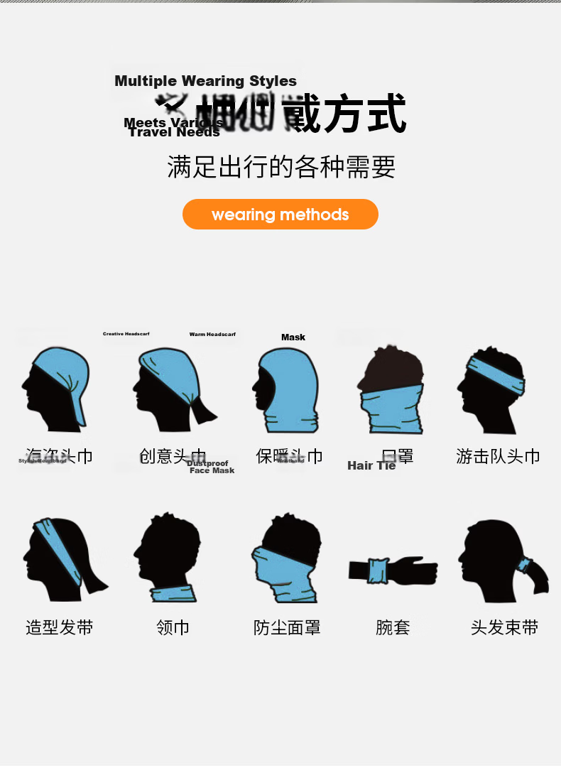 Nanjiren Sun Protection Face Mask Ice Silk Neck Gaiter Scarf Neck Warmer Headwear Men Magic Headscarf Women Cycling Lightweight Black 8