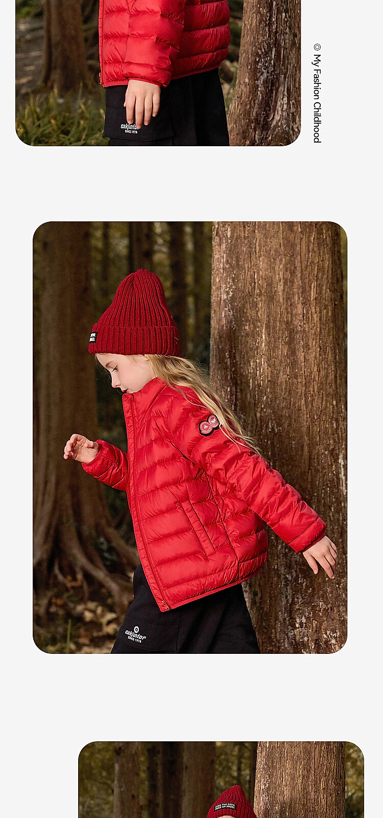ASK JUNIOR 90% Down Jacket for Men And Women, New Year's Edition, Autumn And Winter Thickened Warm Versatile down Inner Liner Sporty Style, Bright Red, Size 170 14
