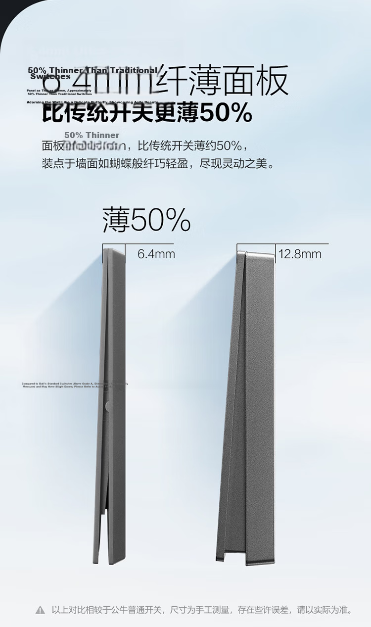 BULL Switch Socket Butterfly Ultra-thin Series 10A Angled Five-hole Socket G57Z223A Distant Mountain Gray Pack of 10 4