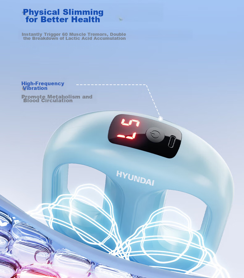 HYUNDAI Fascia Gun Fat Burning Shaker Lazy Waist Abdomen Slimming Belt Full Body Vibration Massage Fitness Abs Neck Fascia Massager Gift for Men and Women 9
