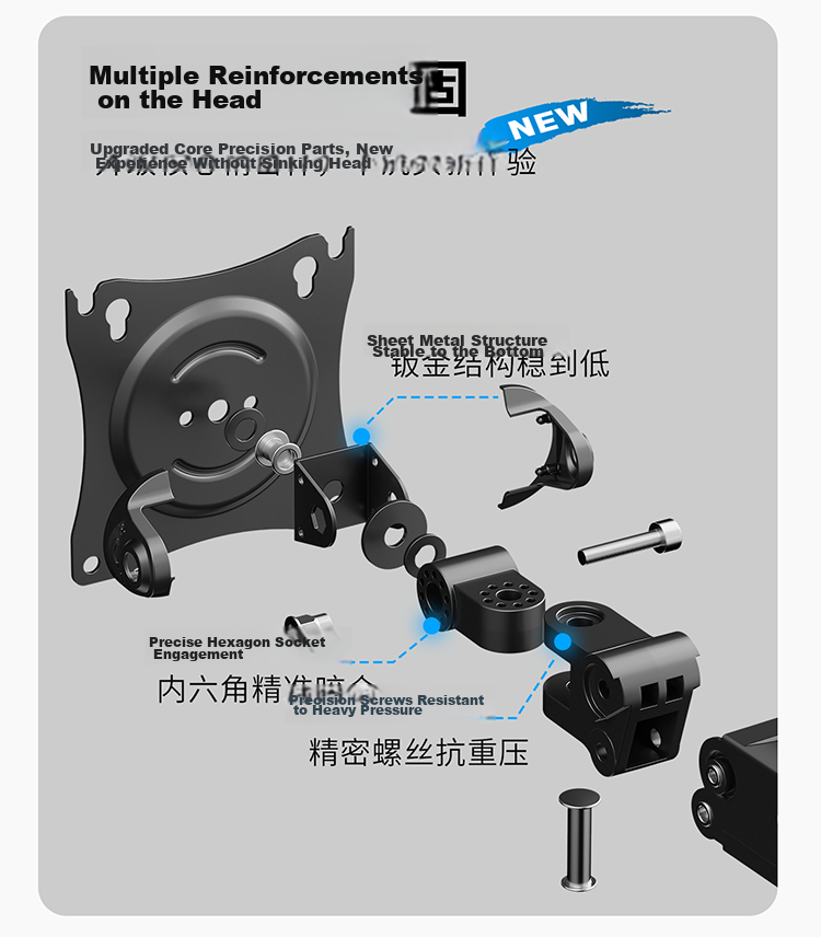 KALOC Monitor Stand Inverted Dual Screen Monitor Arm Mechanical Arm Computer Desk Stand Computer Stand Dormitory Inverted Mechanical Arm Screen Lifting Stand 5