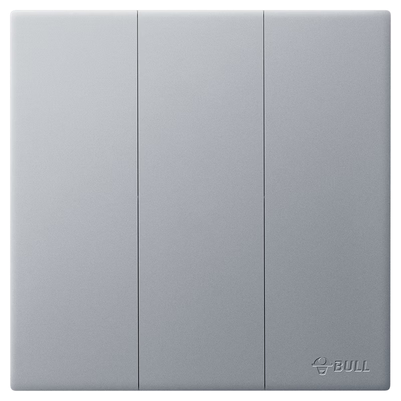 BULL Switch Socket G60 Series Three-Gang Single-Control Switch Ultra-Thin Large Panel Switch G60K311 Moon Shadow Gray