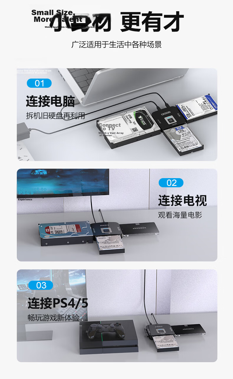 GODO Mechanical Hard Drive Converter IDE to SATA Mobile Easy Drive Cable 3.5 Inch USB 3.0 External Expansion Enclosure for Desktop Laptop Old SSD 10