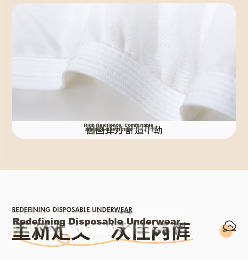 Baicaoyuan Disposable Cotton Women's Sterilized Maternity Postpartum Menstrual Period Wash-Free Daily Use Travel 5-Pack XXL Underwear 20