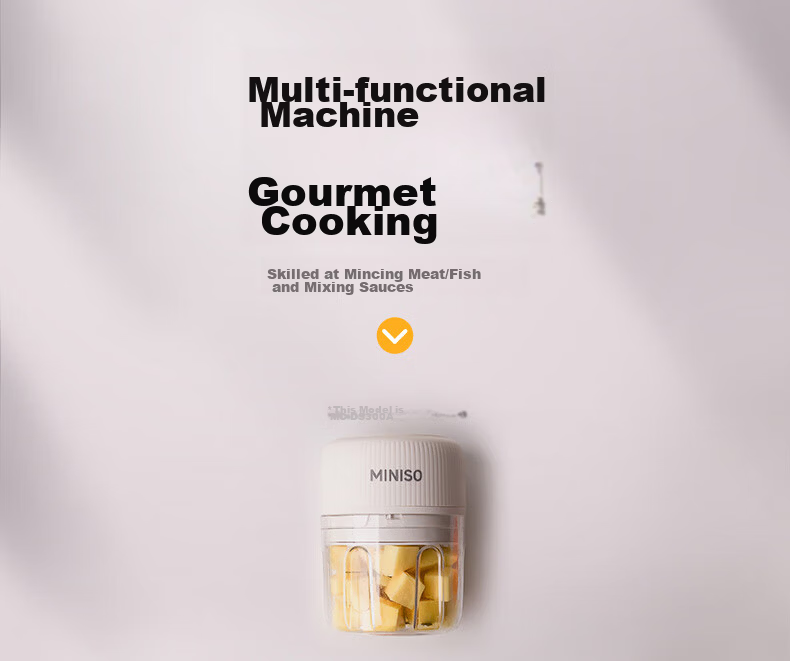 MINISO Electric Garlic Masher Multi-Functional Food Processor Baby Food Grinder Meat Mincer Household Garlic Crusher 5