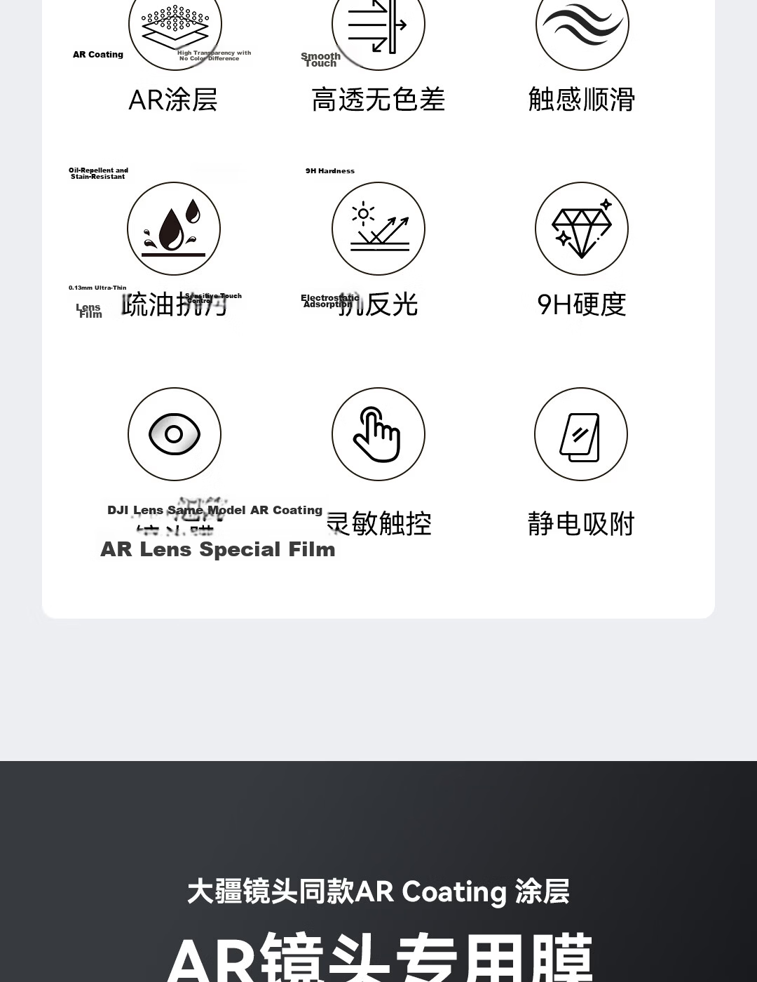 PROTESCREEN Outdoor High Brightness Visible Anti-Glare Tempered Glass Screen Protector Lens Film Set for DJI Pocket 4/3 AR Handheld Sports Camera 4