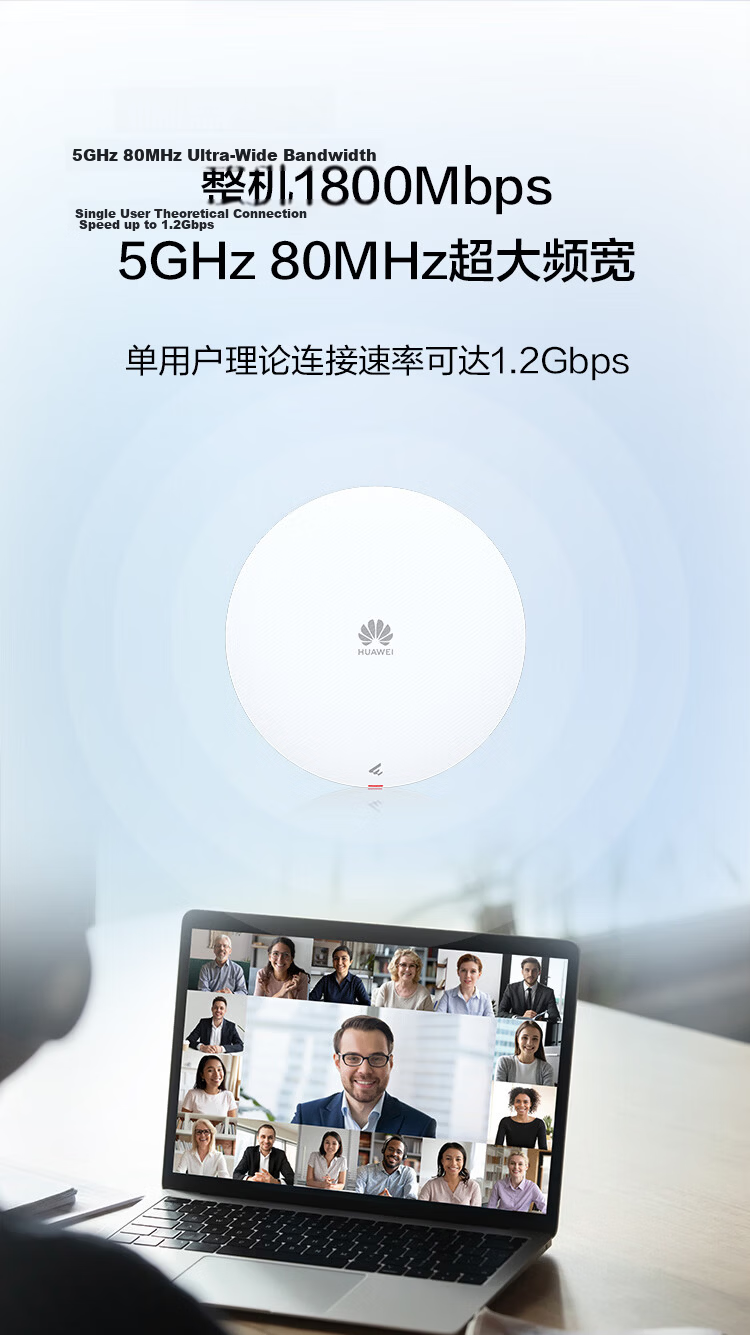 HUAWEI Kunling WiFi6 Wireless Ceiling AP AP361E Gigabit Dual-Band 1800M Flush-Mount Indoor AP Enterprise-Level Whole-Home WiFi Router Large Apartment Networking 2
