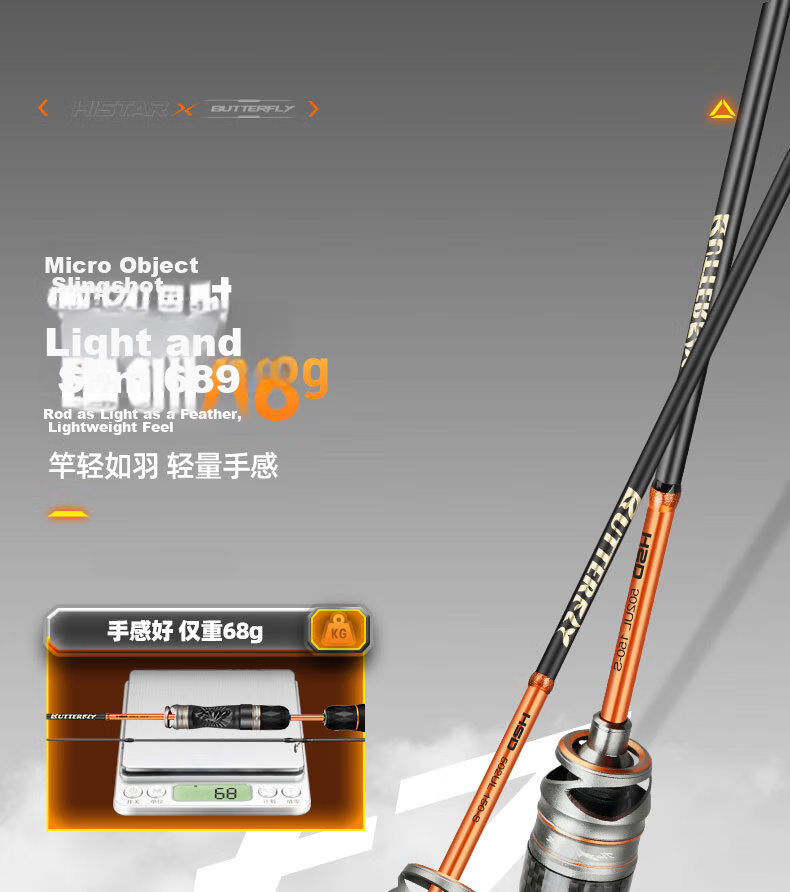 HISTAR Butterfly Micro Fuji Rod 1.68m UL Water Drop Left-Handed Korean Guide + Gift Pack 12