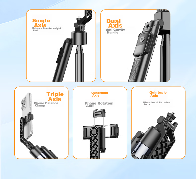 Zhiguozhe [Hot Sale 300K+] 360° Rotating Anti-Shake Selfie Stick with Automatic AI Tracking Gimbal Phone Stand Floor-Standing Live Streaming Smart Face Tracking Stabilizer All-in-One 15