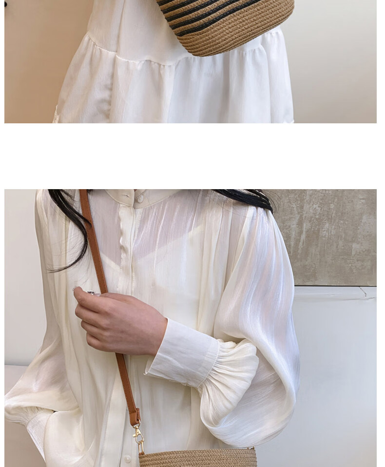 Love Sea Woven Crossbody Bag for Women Straw Bucket Beach Bag Birthday Gift for Girlfriend Wife Premium Feel 14