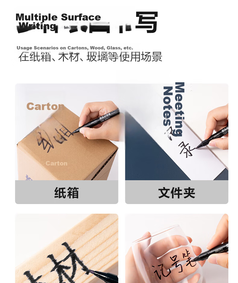 Deli Blue Oil-Based Waterproof Thick-Tip Marker Pen, Logistics Large-Tip Pen, Signature Pen, Marker Pen, Conference Office Supplies, 10 Pcs/box, S550 7