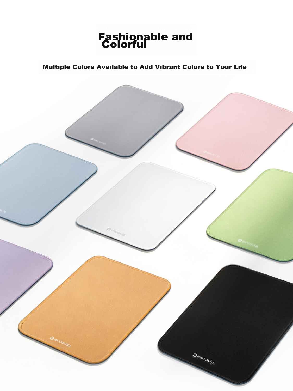 EXCO Light Green Small Square Mouse Pad Edge-Lined Computer Office Portable Desk Mat Gaming Mouse Pad Keyboard Game Cute Small Desk Mat Washable 0595 2