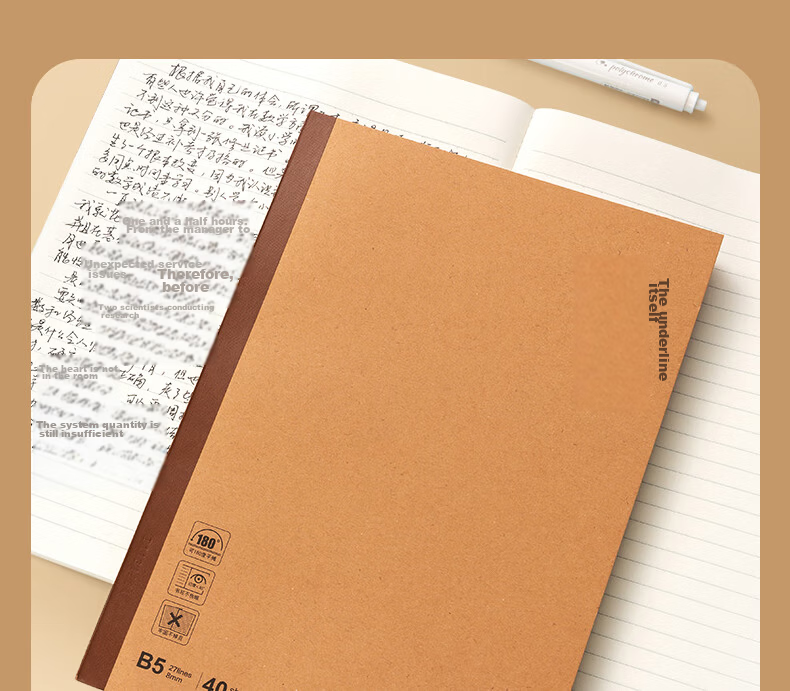M&G Stationery B5 Math Error Book, Middle School English Correction Notebook, High School Student Error Organizer Tool, 40 Sheets Per Book MPYJPK59 25