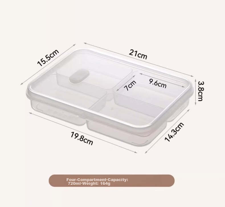 Jialifang Refrigerator Six-Compartment Storage Box Frozen Meat Container Freezer Fresh-Keeping Food Divider Organizer Food Grade 19