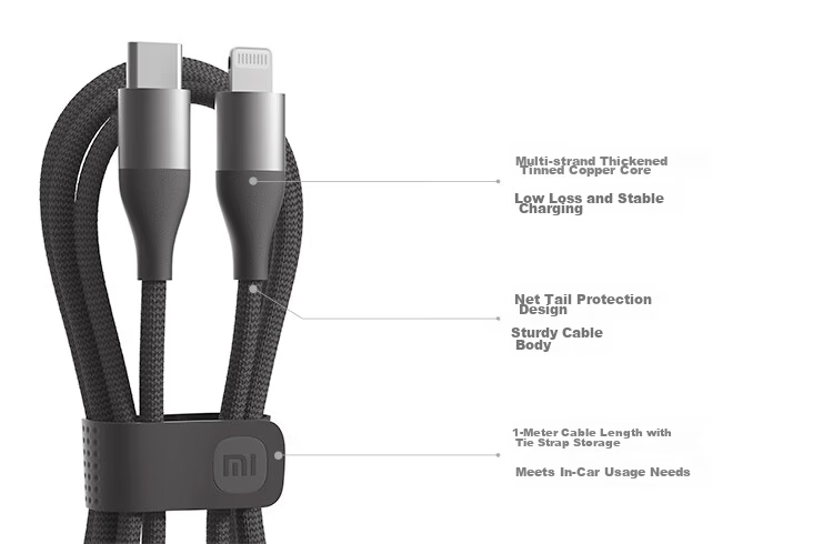 MI 3A Braided Fast Charging Data Cable, 1m 7