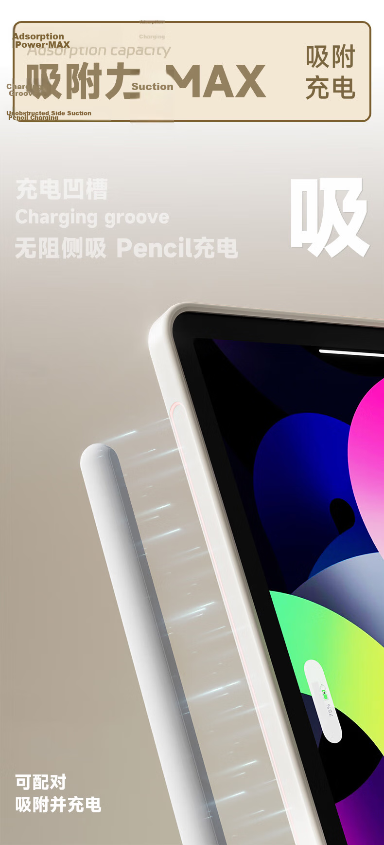 RBP Compatible with 2025 New IPad 11/10 Case, A16 Chip 10th Generation Tablet Protective Cover [Full Silicone Shockproof Soft Shell · Classic Tri-Fold Style] White Ice Color 3