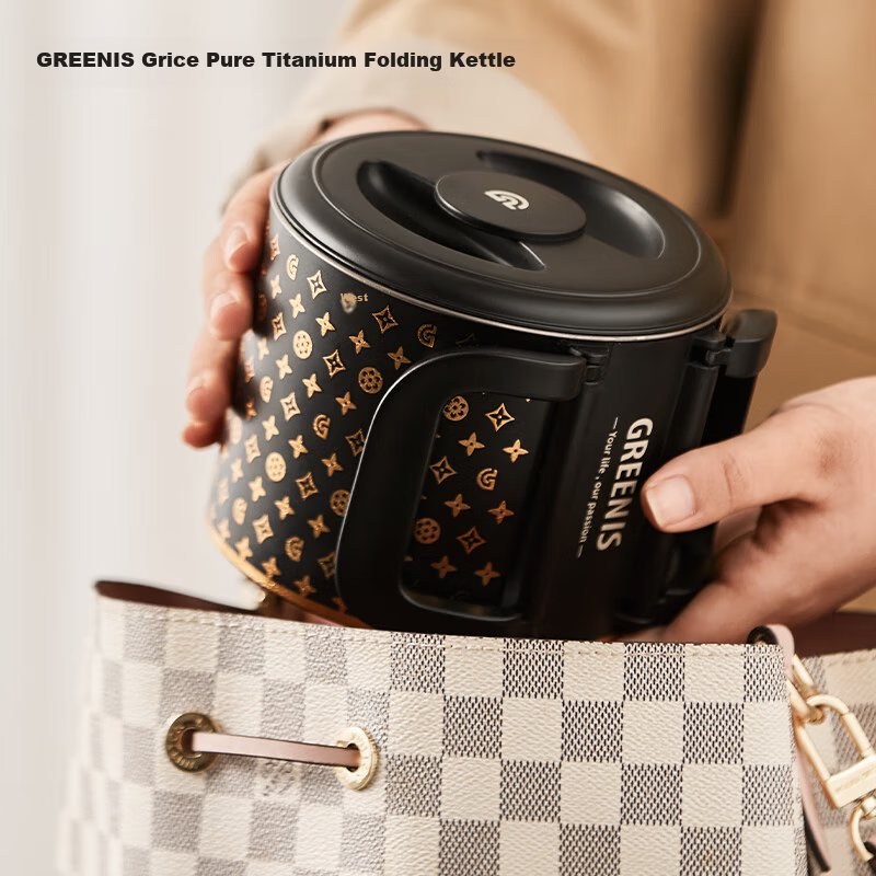 GREENIS Pure Titanium Foldable Portable Electric Kettle Mini Travel Water Boiler Multi-Stage Temperature Control Small Gift