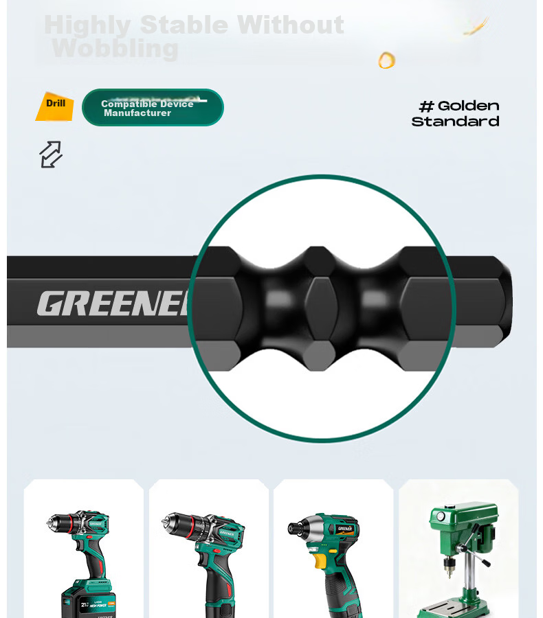 GREENER Gold Standard Serrated Core Drill Bit Set for Tile and Concrete, Ultra-Hard Electric Drill Bits, High Hardness, Sizes 6/8/10/12mm 11