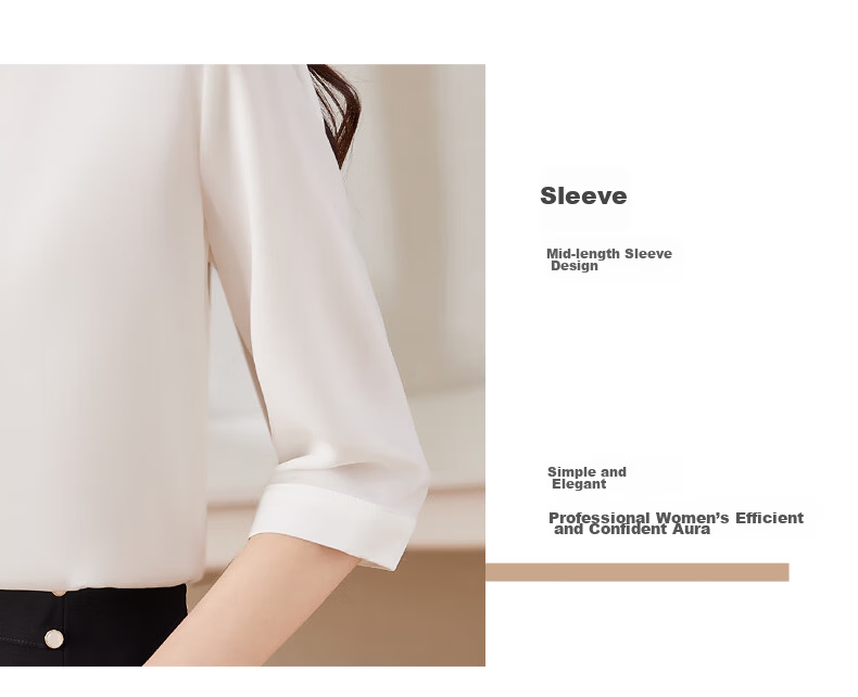 Jeanswest Women's Summer Shirt Fashionable Elegant Loose Fit Three-Quarter Sleeve Professional White Shirt XL 8