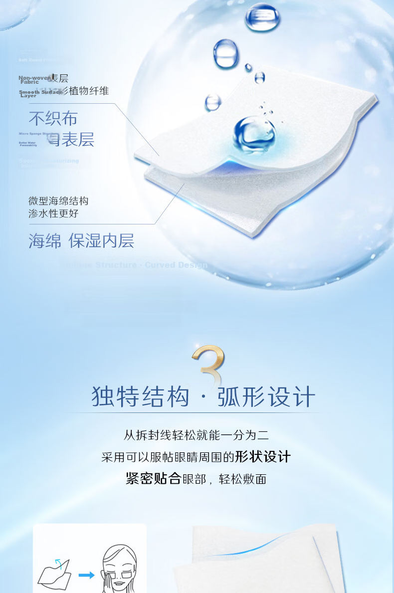 Schwarzkopf [Kuang Lingling Same Style] Unicharm 1/2 Water-Saving Wet Compress Cotton Makeup Remover Facial Cotton Disposable 240 Sheets 4