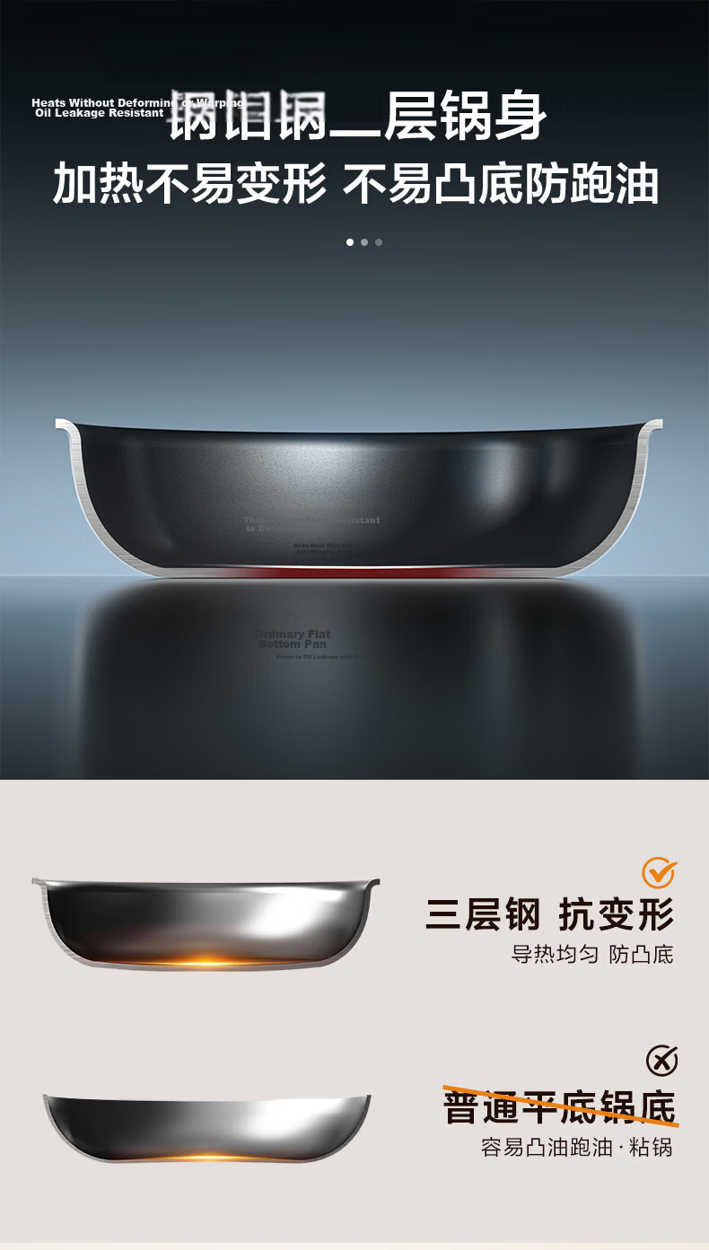 ASD 28cm Non-Stick Titanium Coating Frying Pan, Fluorine-Free, Pre-Seasoned Steak and Breakfast Skillet Z3 16