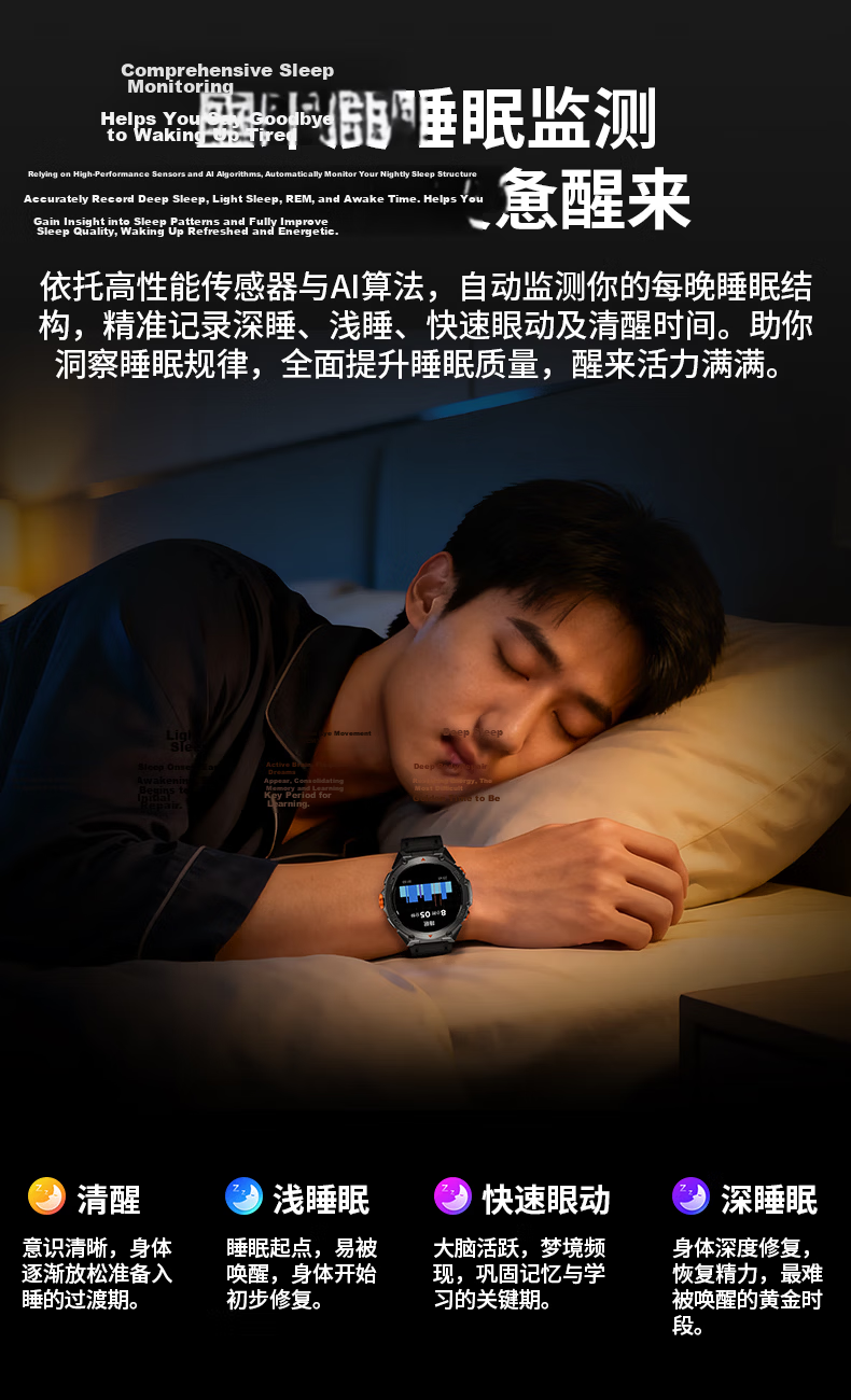 Dickies Sports Smartwatch Heart Rate Blood Oxygen Sleep Monitoring Bluetooth Call Waterproof Multifunction CL-772 Light Brown 13