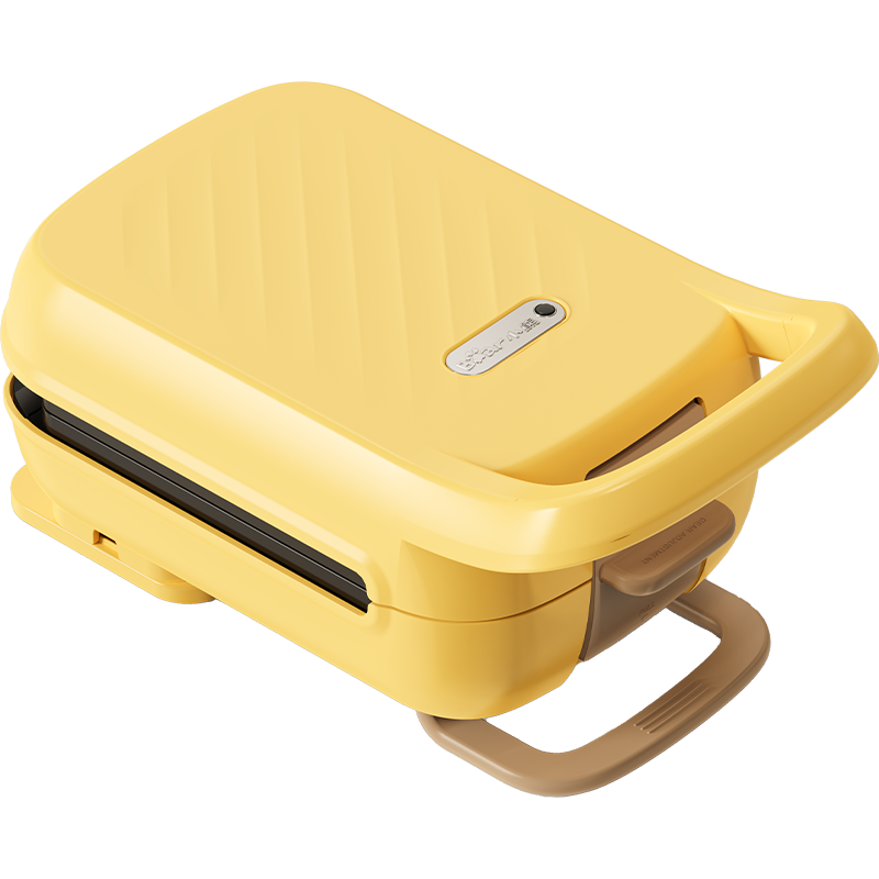 Bear Sandwich Maker Breakfast Machine Bread Maker Electric Griddle Waffle Maker with Waffle Plate Thickened Edge Five-Level Adjustable Thickness Multifunctional Double Hot Press Removable Plates R07V6