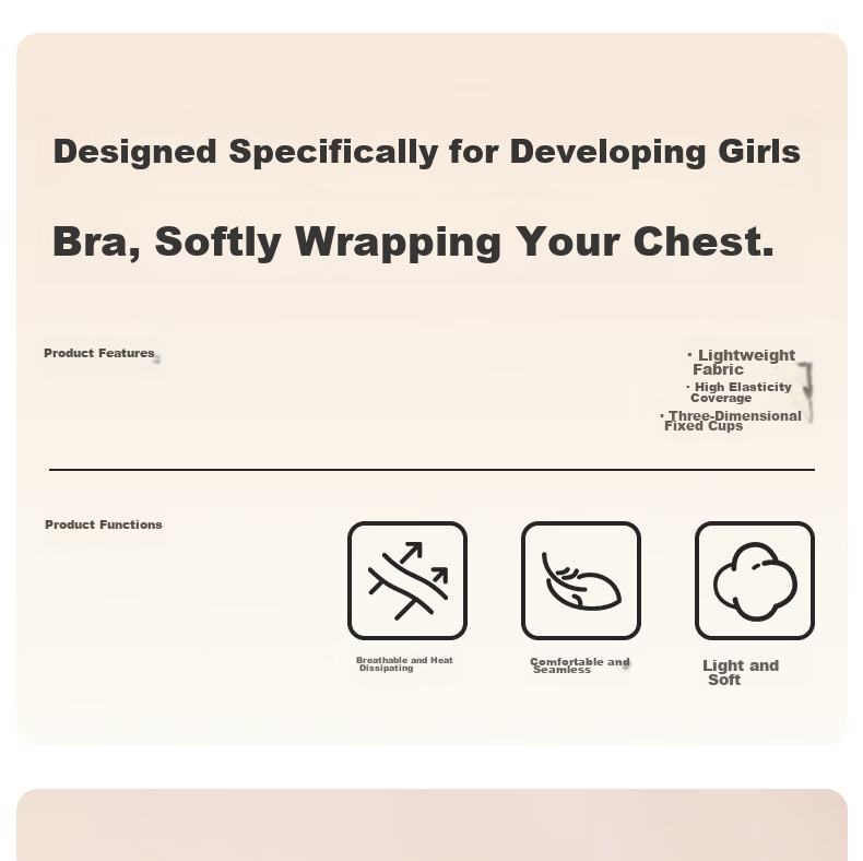 Meishianxuan High School Girls Sports Shockproof Fixed Cup Developmental Underwear Stage 2-3 Girls Vest 1