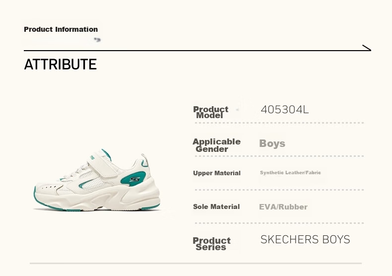 Skechers Children's Fashionable Boys' Casual Shoes, Panda Dad Comfortable Sneakers, Wear-Resistant Running Shoes, 405304L 27