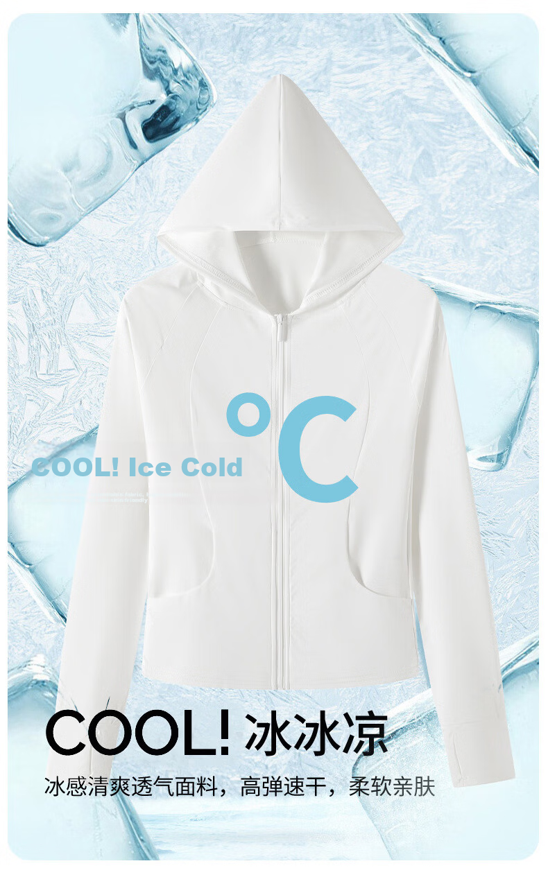 Langsha Women's Pocket Sunscreen Jacket Ice Silk Summer Slim Fit UV Protection Outdoor Hooded Cardigan Sunscreen Coat 11
