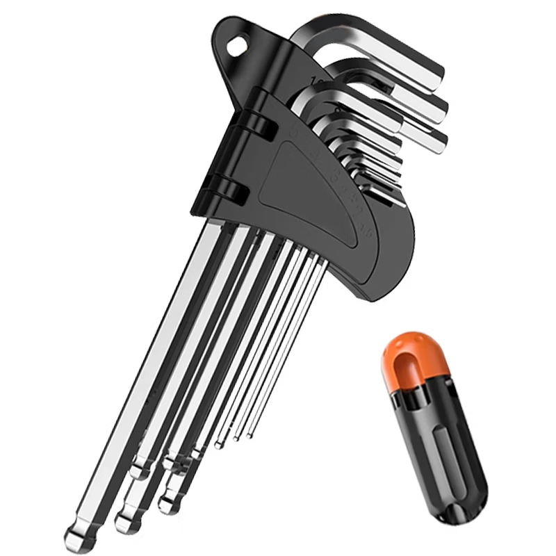 Huang Xiaochao Electroplated Silver Hex Key Wrench Hex Screwdriver Wrench [Extended Ball Head] 10-Piece Set