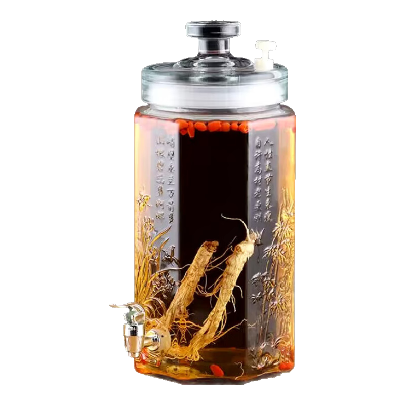 Baijie Glass Jar for Infusing Liquor, Sealed Container, Wine Jar, Pickle Jar, Specialized Bottle for Infusing Alcohol, 10 Jin Capacity Glass Bottle