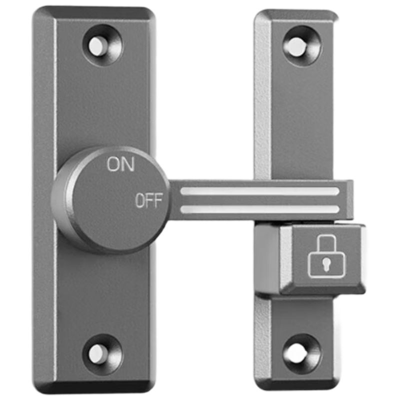 Qiansu Wheel No-Drill Positioning Bolt Door Latch Push-Pull Door Lock Indoor Vintage Clip Surface-Mounted Sliding Door Lock Door Catch Positioning Door Catch - Starry Gray 90°180° Universal