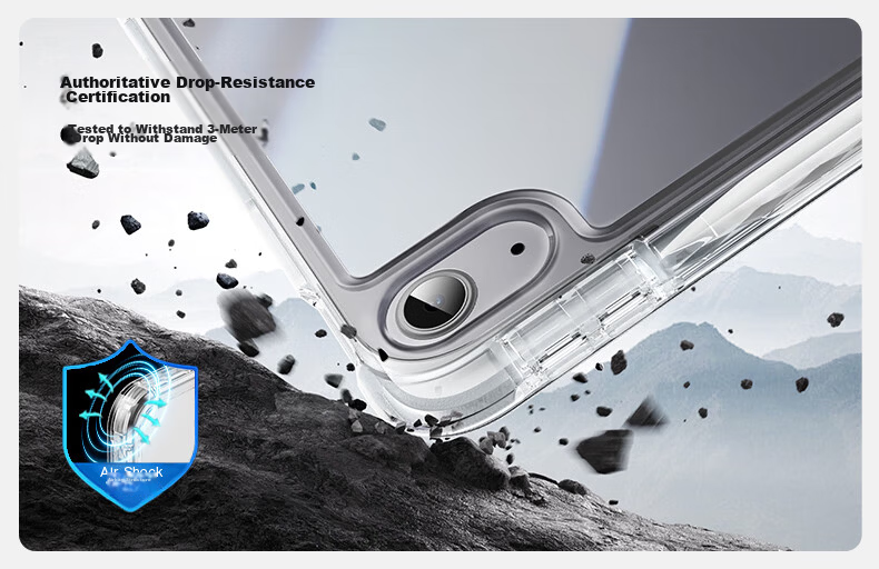 Shanmo Compatible with IPad Air 8/7/6 Case, M4/M3 Universal 11-Inch IPad Air 8/7 Protective Cover for 2026/25 Models, Apple Transparent Acrylic Gray 8