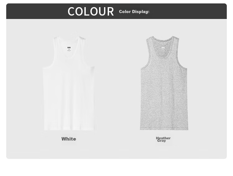 Yiershuang 100% Cotton Men's Ribbed Slim Fit Tank Top 2-Pack 14