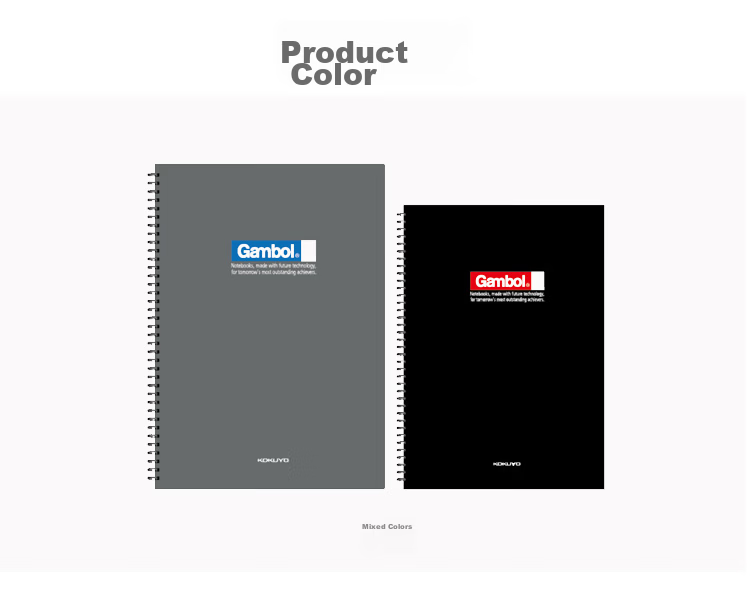 KOKUYO Double Spiral PP Cover A5 Notebook Gambol Hard Cover, 7mm Ruled with 24 Lines, 60 Sheets Per Book, 1 Book Random Color, WCN-DS5000 5