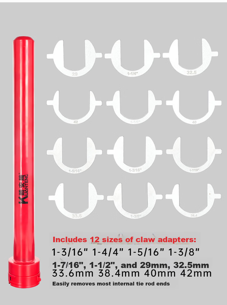 Kuanteng 13-Piece Steering Inner Ball Joint Extractor Removal Tool Steering Tie Rod Wrench Chassis Repair 2