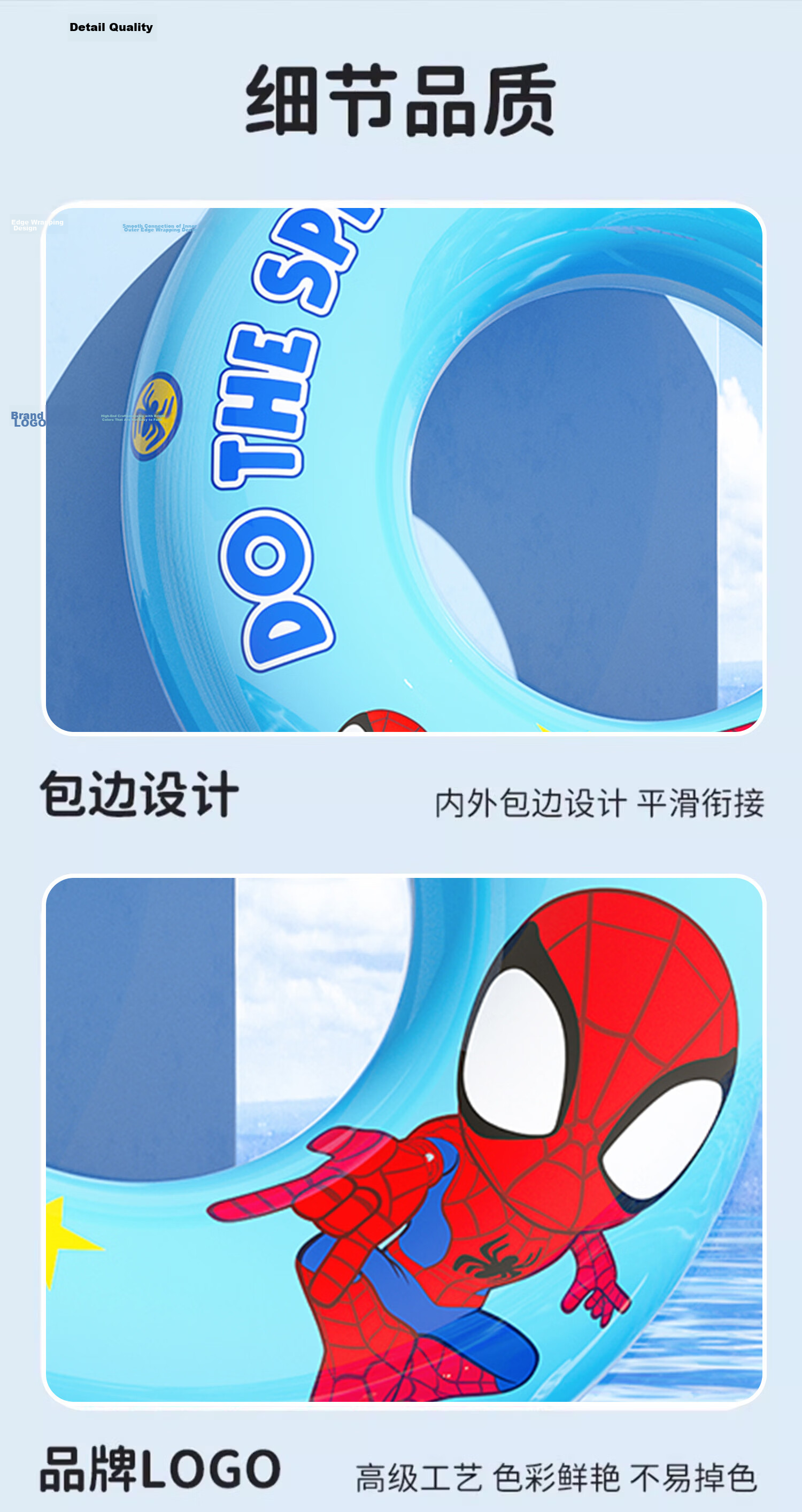 Disney Kids Thickened Anti-Tip Swimming Ring Unisex Baby Large Buoyancy Underarm Swim Ring D95414 Elsa 60 8